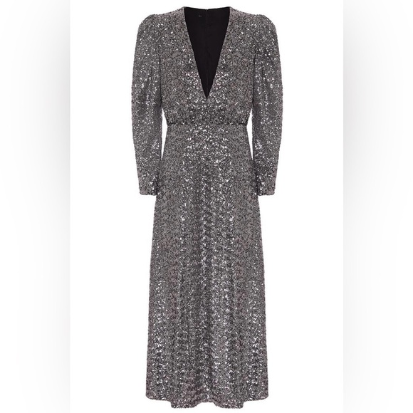 Borgo De Nor Dresses & Skirts - BORGO DE NOR Bernadette Silver Sequinned Dress